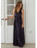 Navy Blue Velvet Infinity Bridesmaid Dress